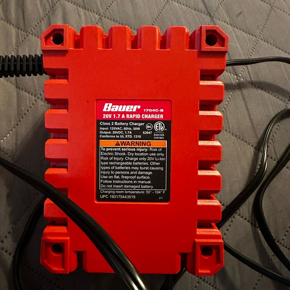 Bauer 20V Rapid Battery Charger Only